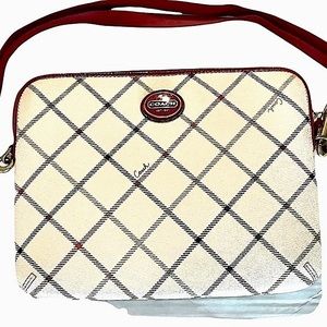 COACH Kingsley Multicolor Crossbody IPad Holder, pink, adjustable